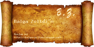 Balga Zoltán névjegykártya